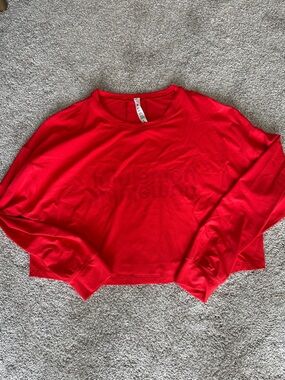 lululemon athletica Red Long-Sleeve Cropped tee